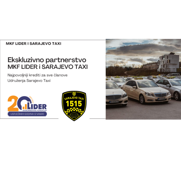MKF LIDER već 20 godina uspješno sarađuje sa članovima Udruženja Sarajevo taxi koji našim sugrađanima svakodnevno