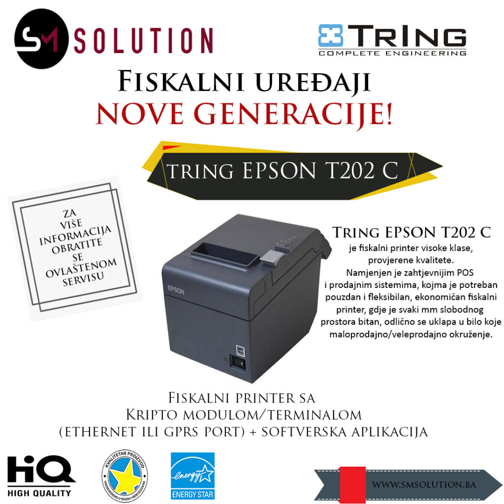 SM Solution Sanski Most - Prodaja fiskalnog uređaja Tring Epson T202-C 3G/4G